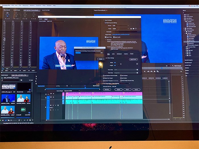 Video editing timeline on a computer screen